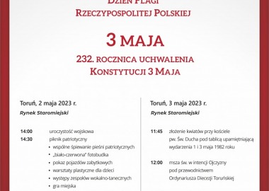OBCHODY DNIA FLAGI RP ORAZ 232. ROCZNICY UCHWALENIA KONSTYTUCJI 3-GO MAJA